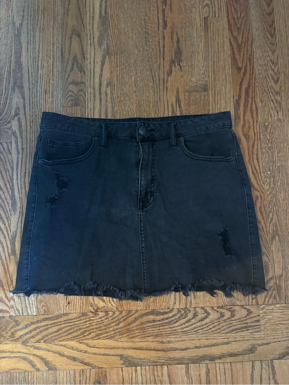 Aeropostale High Rise Black Denim Skirt